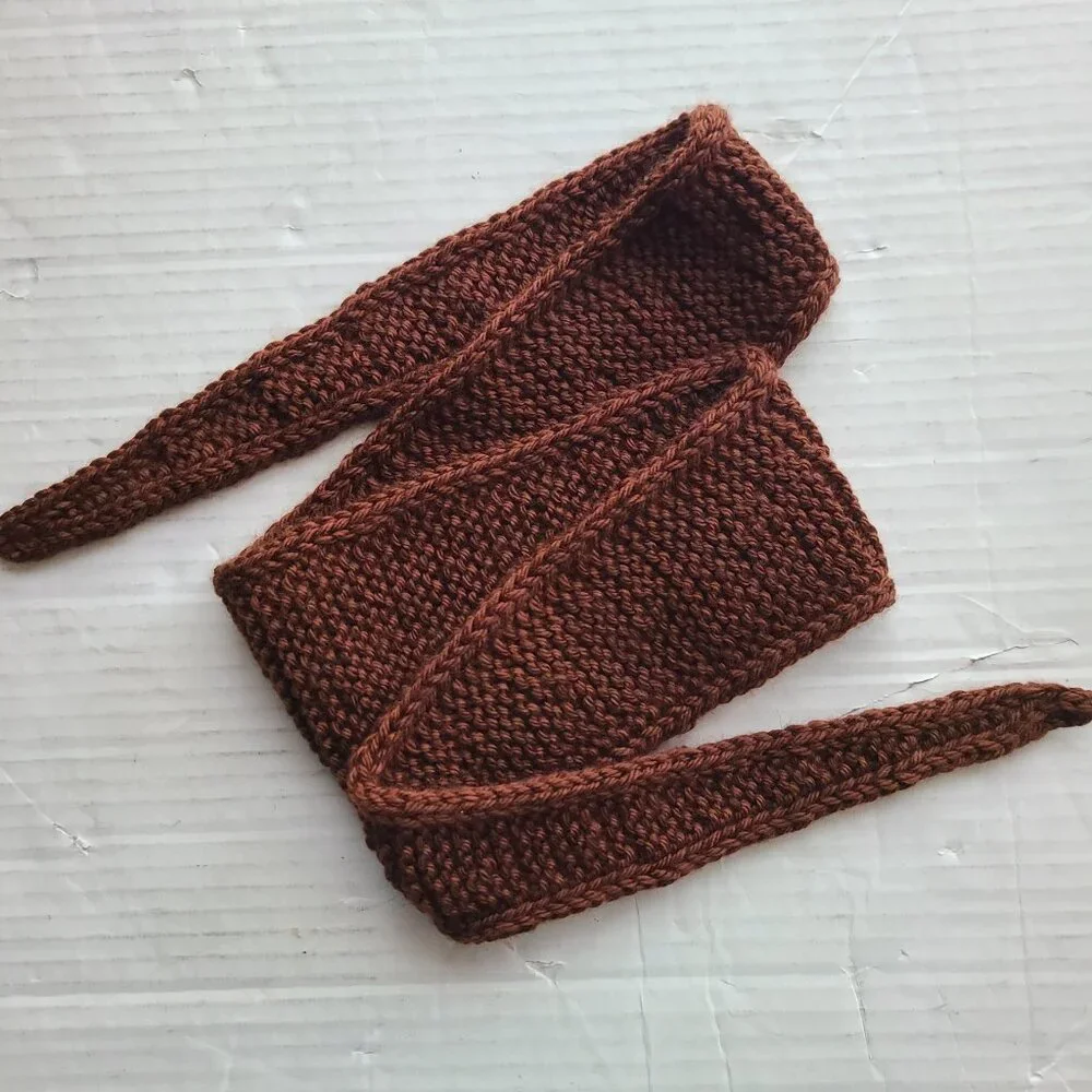 Sophie scarf Neck scarf small scarf Chocolate Brown scarf Knitted Handmade Scarf